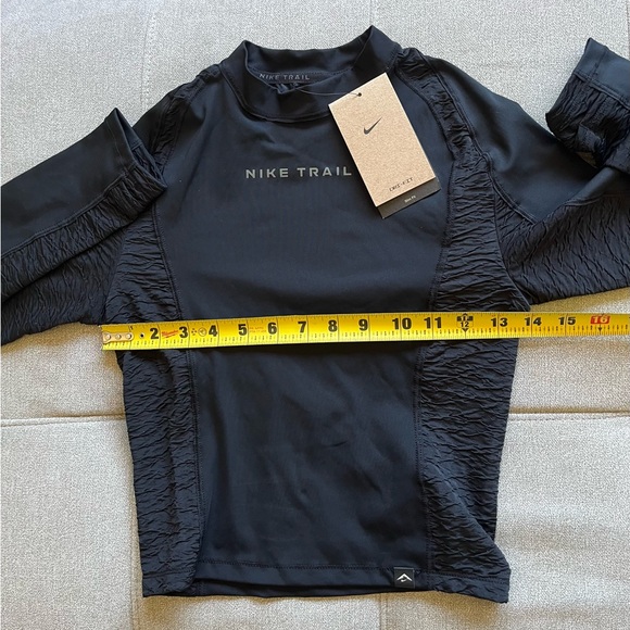 Nike Trail Women's Long Sleeve Running Top with Zipper Black Slim Fit XS - Picture 4 of 7